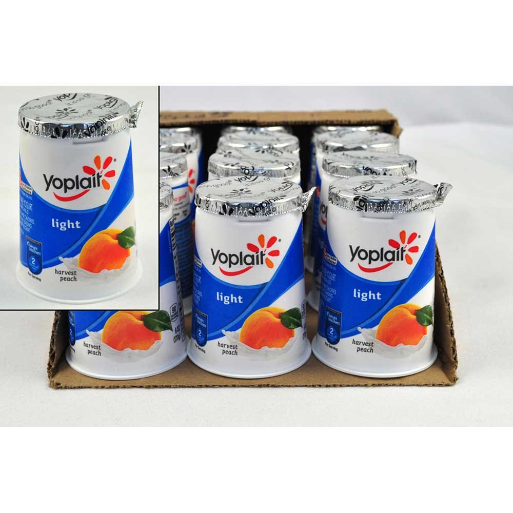 General Mills Yoplait Light Harvest Peach Yogurt, 6 Ounce, Pack of 12