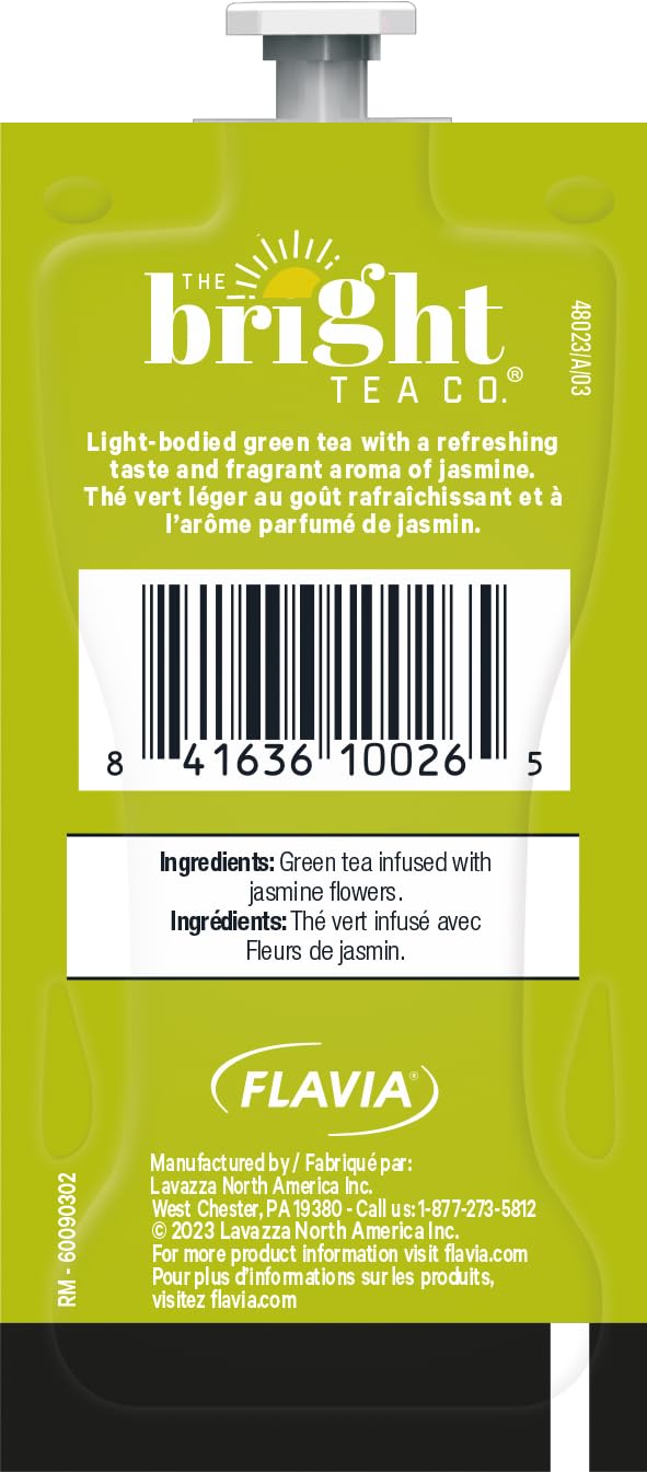 Flavia Bright Tea Co. Green Tea With Jasmine Freshpacks works only with Flavia malt-inspired (Case of 100)