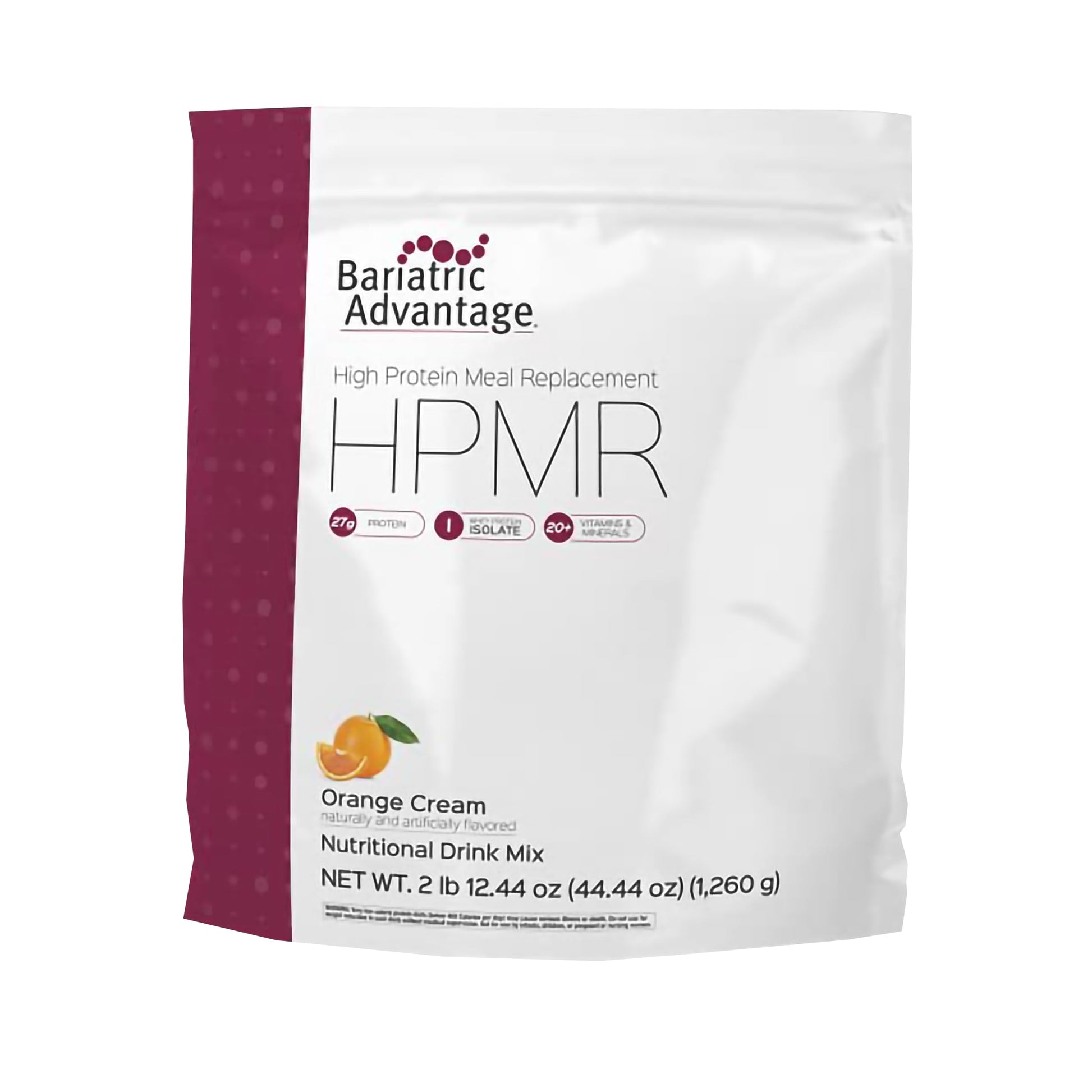 Bariatric Advantage High Protein Meal Replacement Drink Mix, 27g Protein, Lactose Free, Orange Cream, 44.44 Ounce