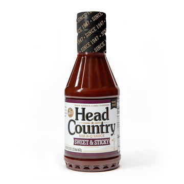 Head Country Bar-B-Q Sauce  Sweet & Sticky | Gluten Free BBQ Sauce With No Allergens Or Preservatives | Sweet & Robust Championship Barbecue Sauce Great on Beef  Pork & Chicken | 20 Ounce  Pack of 1