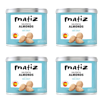 Matiz Valenica Almonds with Sea Salt | Spanish | Natural | Artisonal | 4 x 400g | (4 Pack - 400g, Valencia Sea Salt)