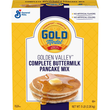 Gold Medal Golden Valley Complete Buttermilk Pancake Mix, 5 Lb Box (Pack of 6)