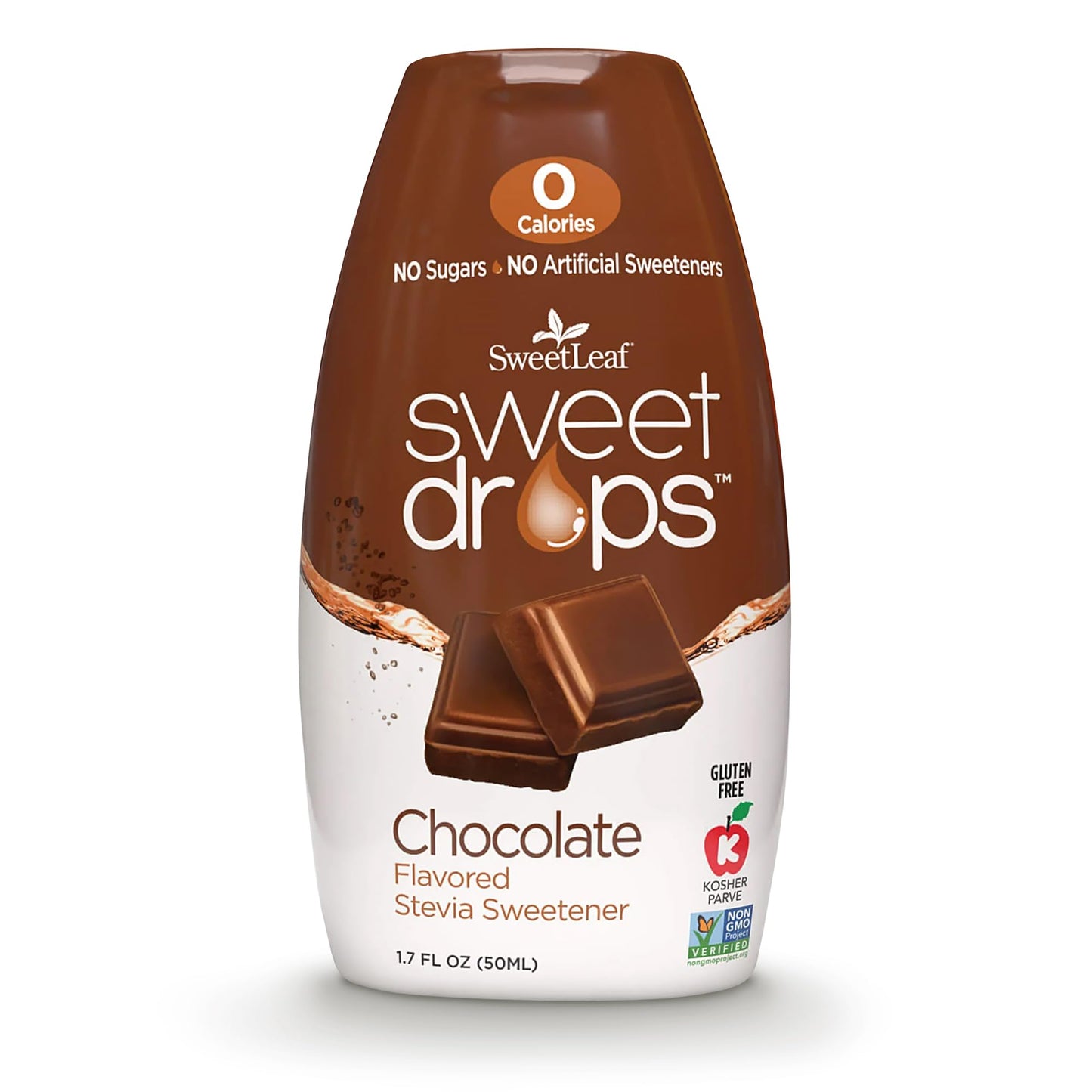 SweetLeaf Flavored Stevia Liquid Sweetener, Zero Calories, Gluten Free, Keto Friendly, 1.7 Oz, Chocolate, Model SD-CHOC
