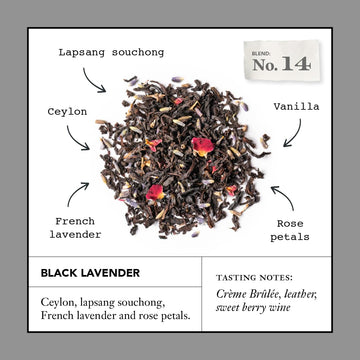 Smith Teamaker Black Lavender No. 14, Caffeinated, Sugar-Free, Sustainably Grown Full Leaf Black Tea Bags, 36 Sachets, 1.32Oz Ea