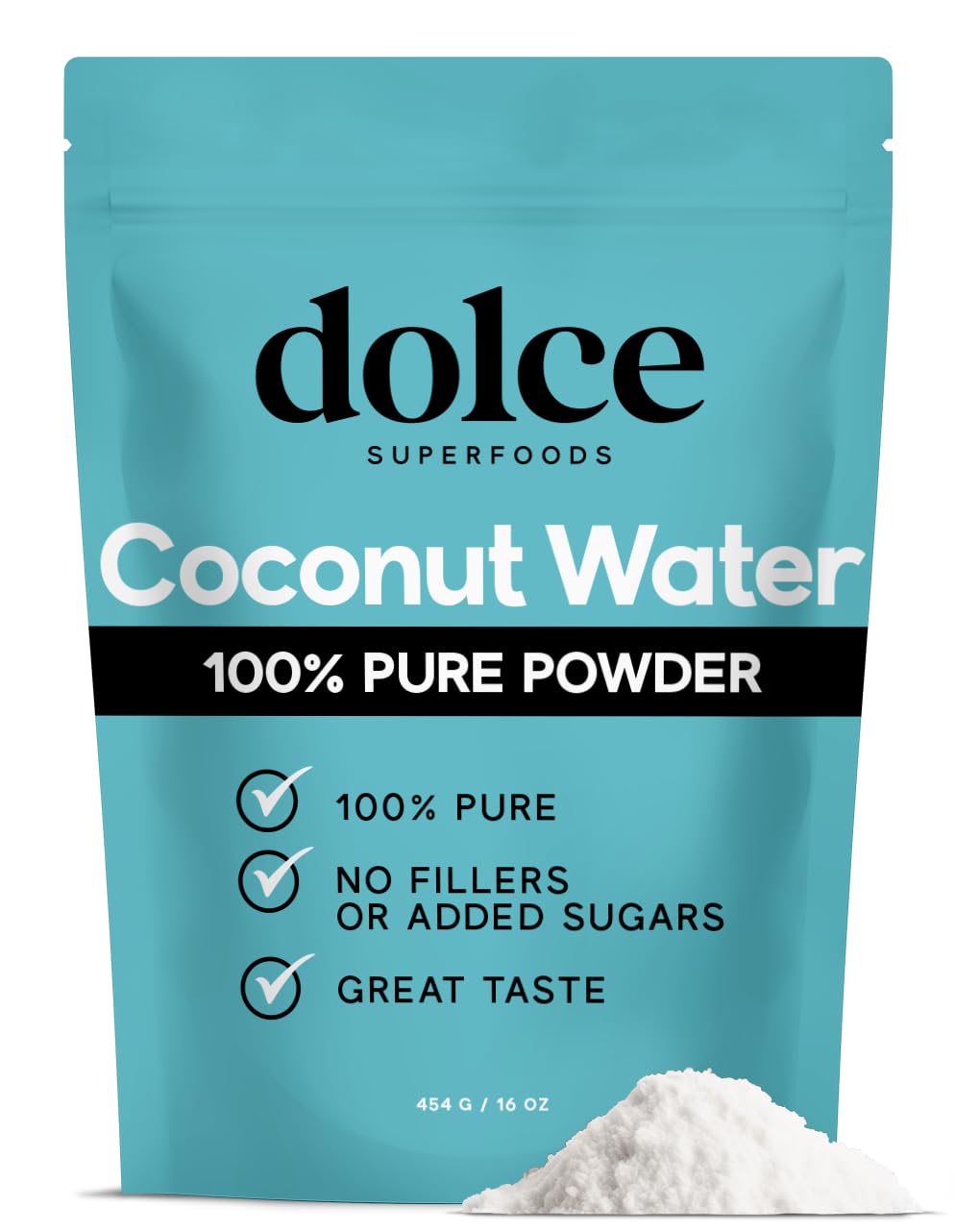 Dolce Superfoods Coconut Water Powder  Natural Electrolyte Powder for Daily Hydration & Wellness  Powdered Coconut Water with Potassium  Sodium  & Magnesium  1lb