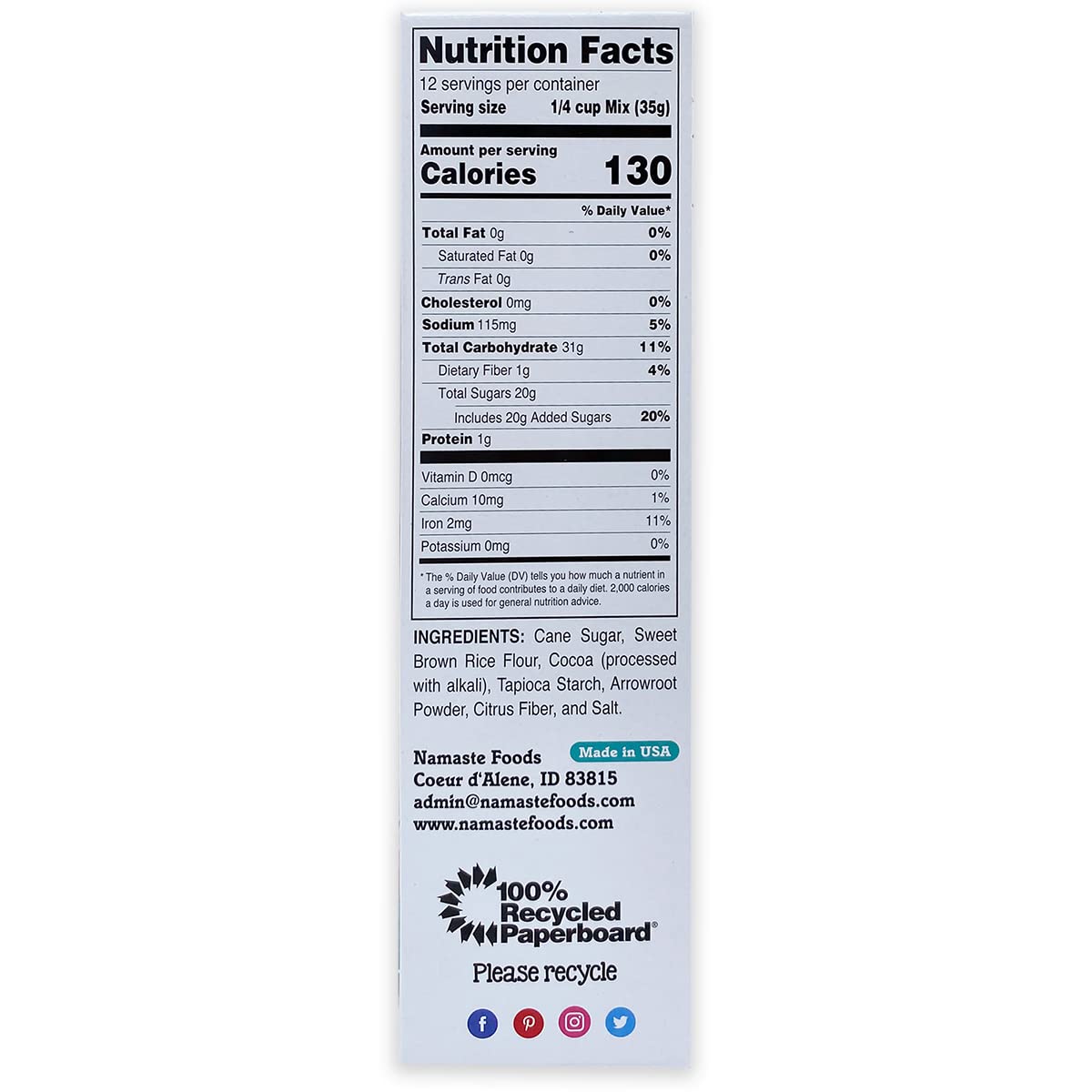 Namaste Foods - Brownie Mix Gluten Free - Case Of 6 - 15 Ounces