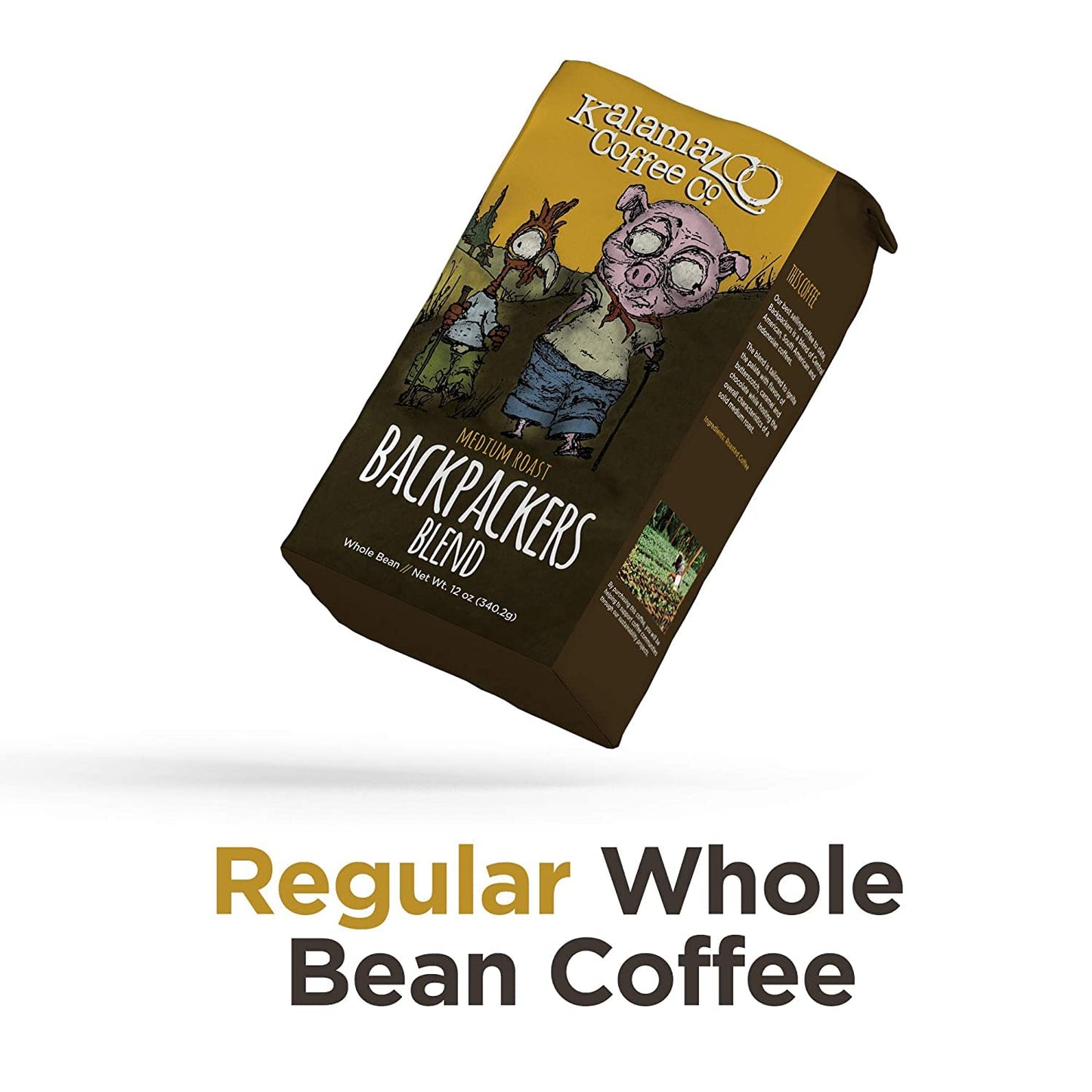 Kalamazoo Coffee Company Backpackers Blend Whole Bean Coffee - Medium Roast | 12Oz Bag (1 Pack)