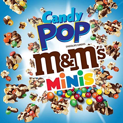 CANDY POP M&M Minis Candy Coated Popcorn (5.25oz bags) Made with Real M&M MinisCandy Pieces - Pack of 6