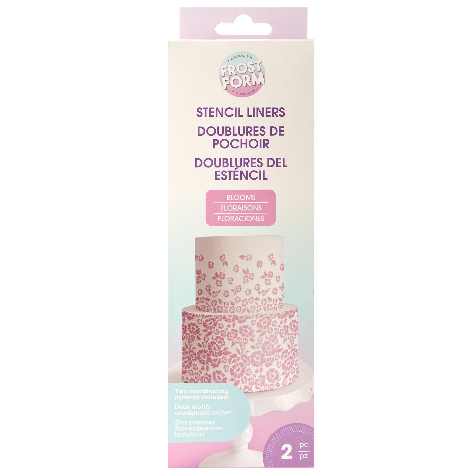 Frost Form Stencil Liners, 2 Pack (Blooms) | Cake Decorating with Intricate Patterns | Designed for Use with Frost Form Starter 