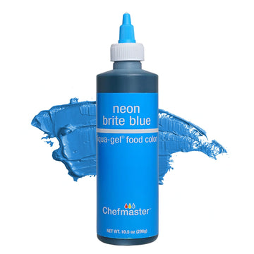 Chefmaster Neon Blue Liqua-Gel® Food Coloring | Vibrant Color | Professional-Grade Dye For Icing, Frosting, Fondant | Baking & Decorating | Fade-Resistant | Easy-To-Use | Made In Usa | 10.5 Oz