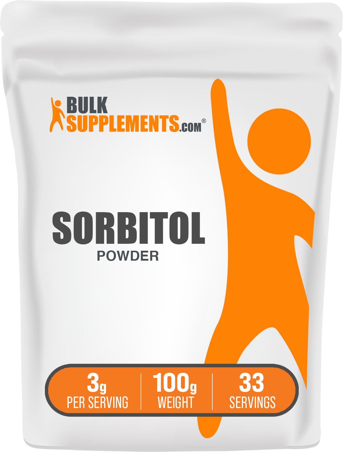 BulkSupplements Sorbitol Powder - Low Calorie Sugar Substitute, 100g (3.52 oz), Gluten Free