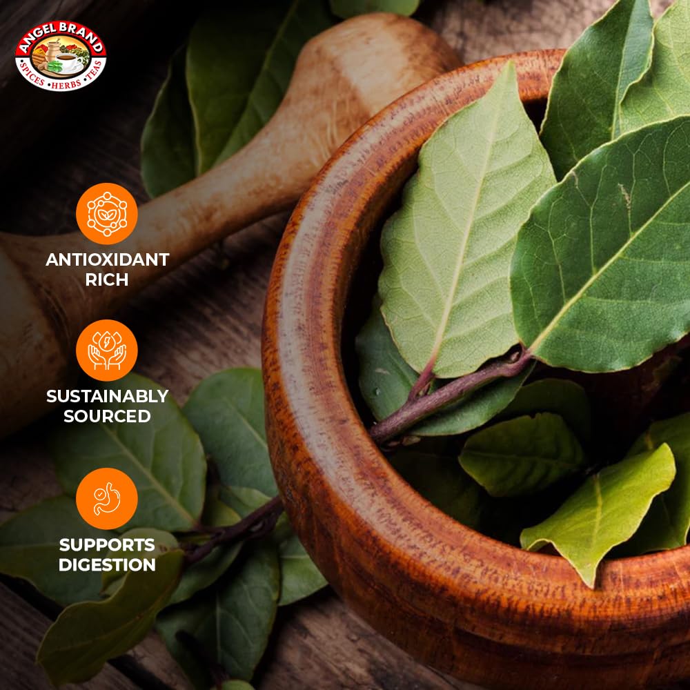 Angel Brand Bay Leaves - Whole Dried, 0.25Oz Pouch, Pack Of 3 - Laurel Leaves For Cooking, Teas, Stews & Savory Dishes