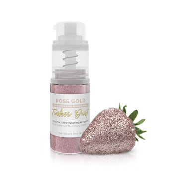 Tinker Dust - Rose Gold (4G 1X Mini Pump) Edible Glitter For Desserts, Beverages, Cupcakes, Cake Pops And Cookies By Bakell