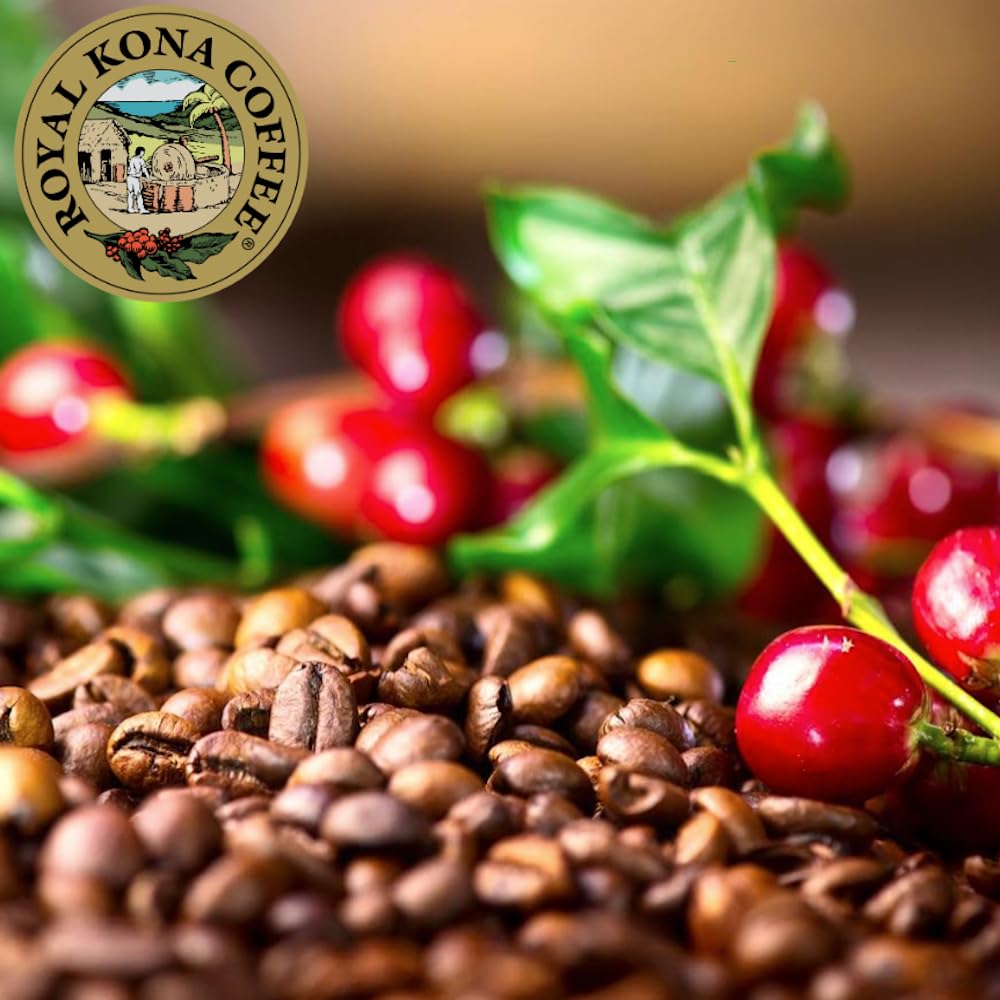 Royal Kona Ground Coffee 10% Kona Coffee Blend, Hazelnut Flavor, 8 Ounce Bag