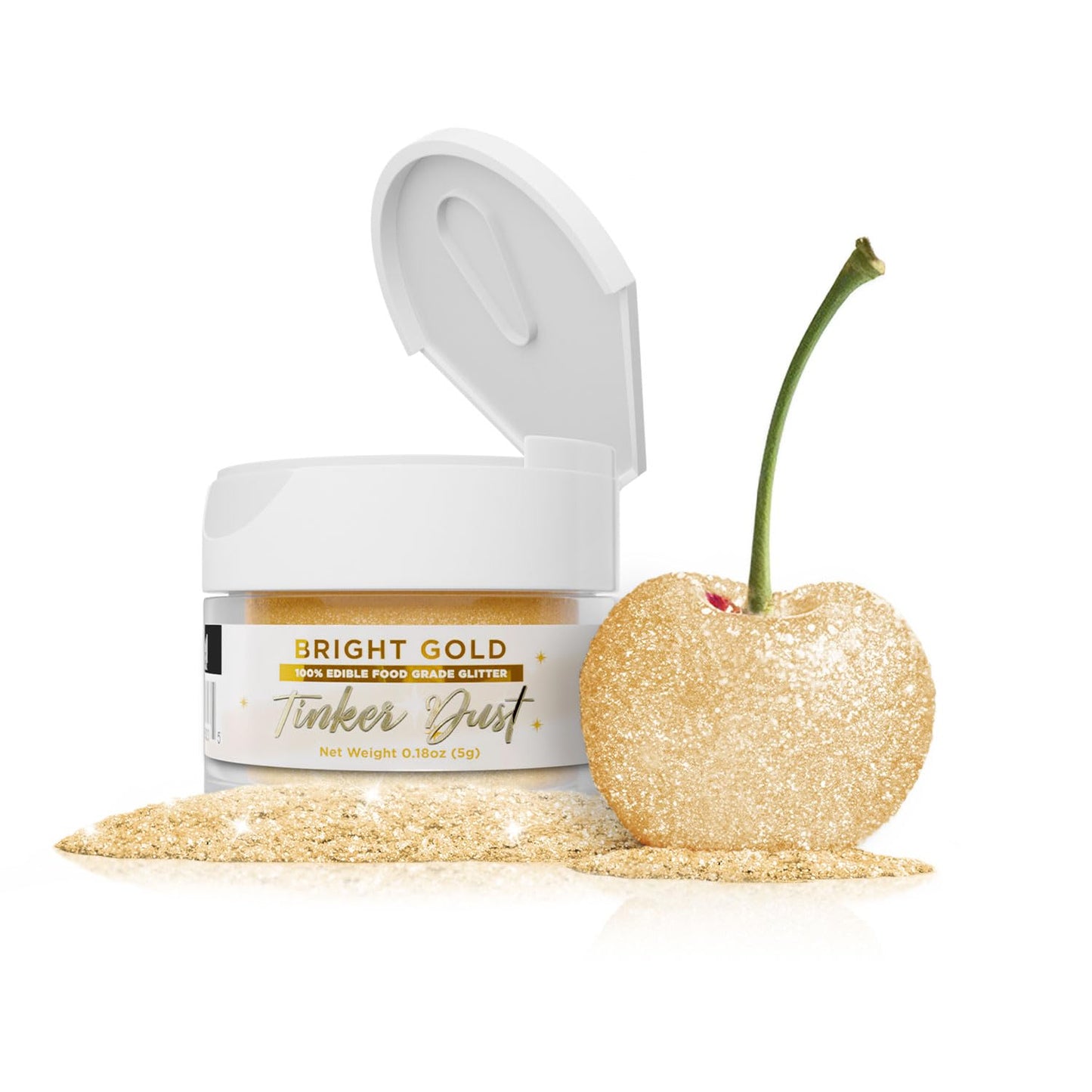 Bakell Edible Glitter Tinker Dust, Bright Gold, 0.17 Ounce, KOSHER Certified