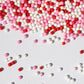 NIPEOR Edible Pearl Sprinkles for Cake Decorating - 130g 2mm Matte Sugar Pearls in White, Red, Pink