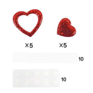 Ercadio 10 Pack Happy Valentine'S Day Heart Cake Toppers Felt Red Heart Cake Toppers Happy Valentine'S Day Cake Picks For Weddin