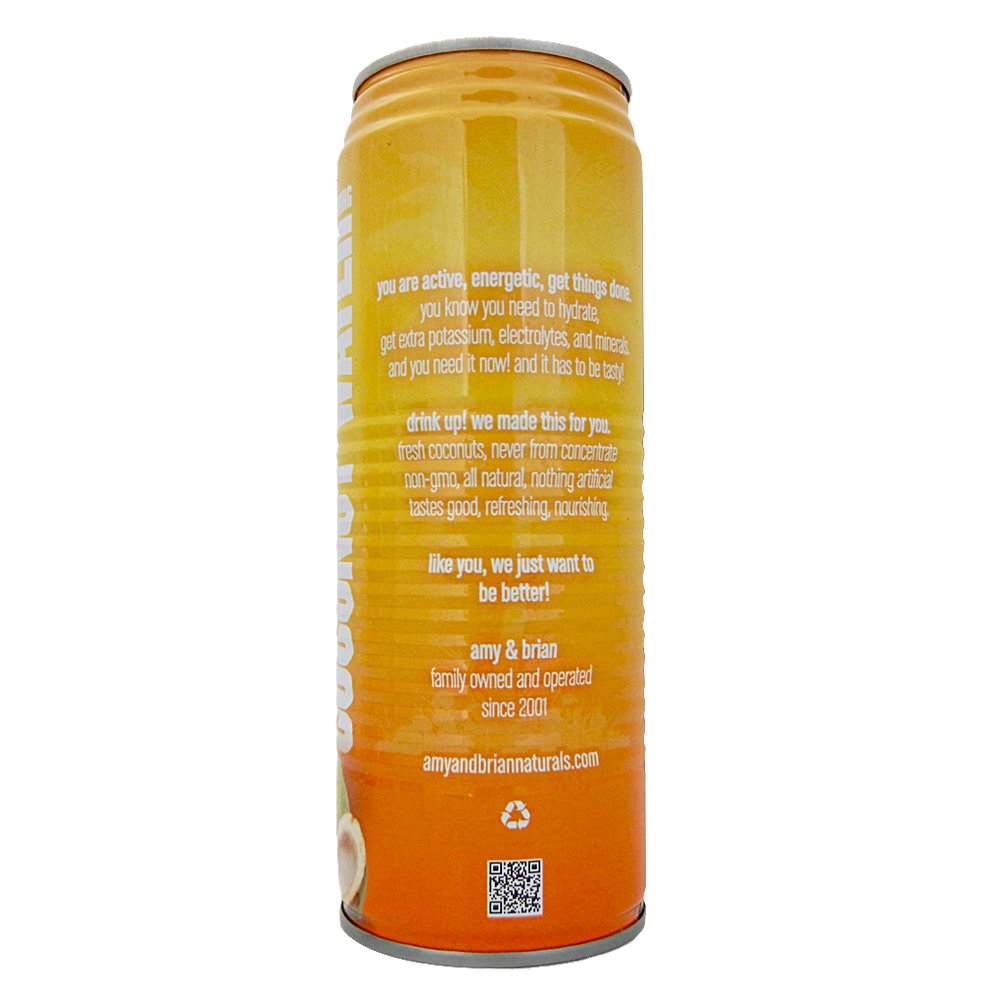 Amy & Brian Coconut Water With Pulp, 17.5 Fl Oz (Pack Of 12)