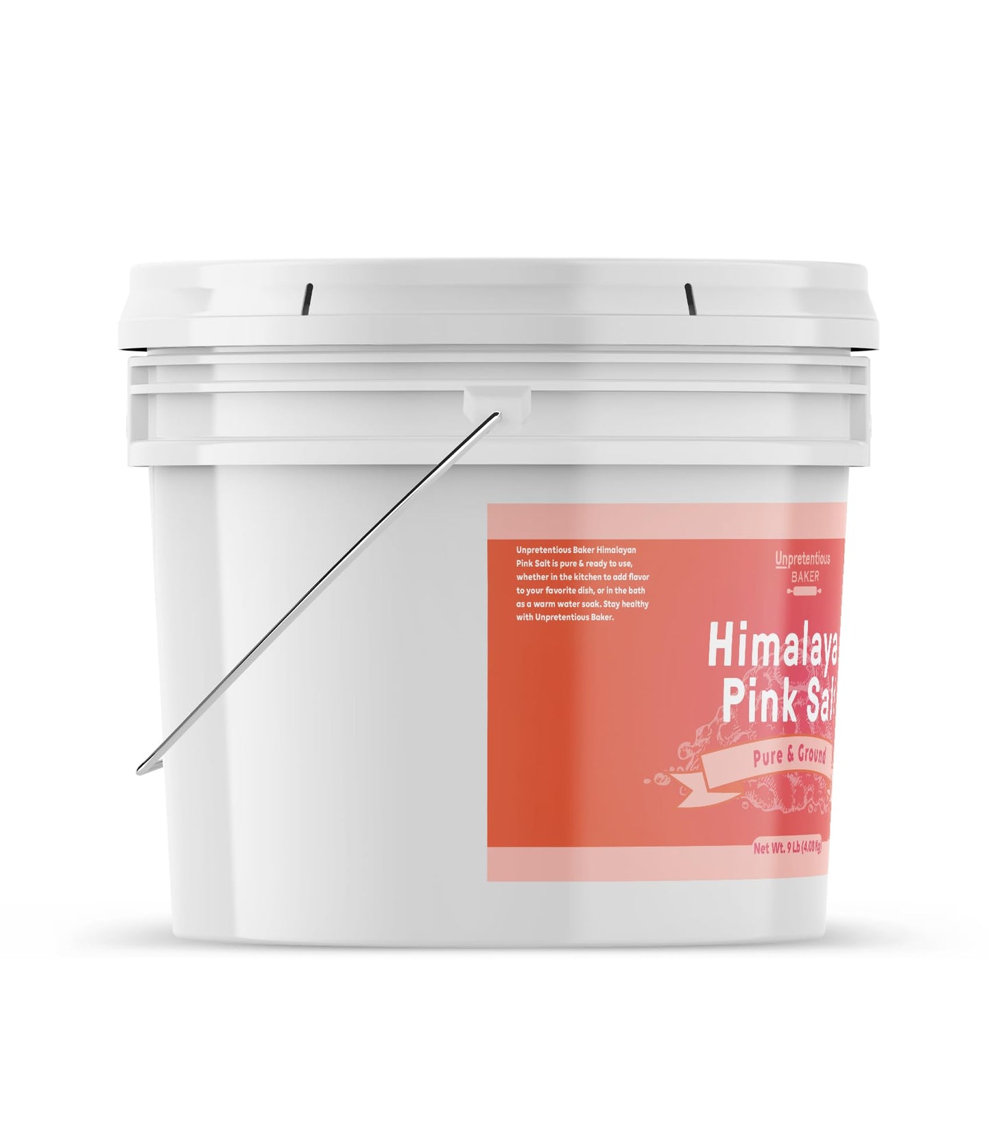Unpretentious Himalayan Pink Salt, Pure Ground, Medium & Fine Grain, 1 Gallon, 144 Ounce