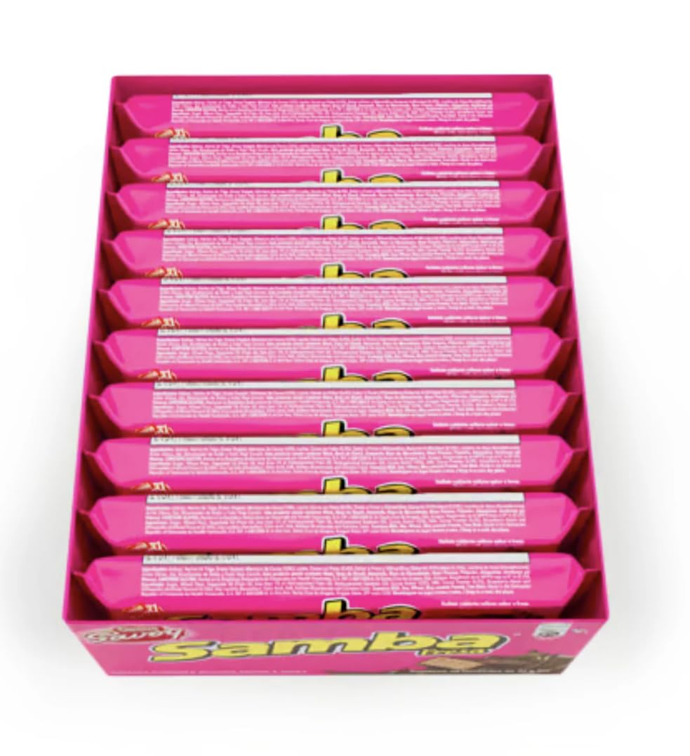 Samba Strawberry Fresa Fudge Covered Wafer with Strawberry Filling - 20 Pack (32gr/1.12oz Each) from Venezuela