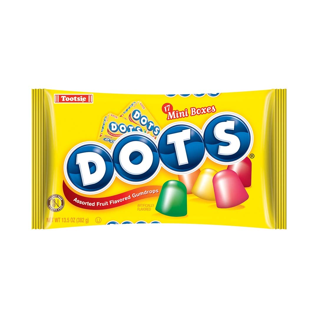 DOTS Individually Wrapped Candy - Original Gummy Candy Flavors - Cherry, Lime, Orange, Lemon & Strawberry - Gluten Free, Kosher 