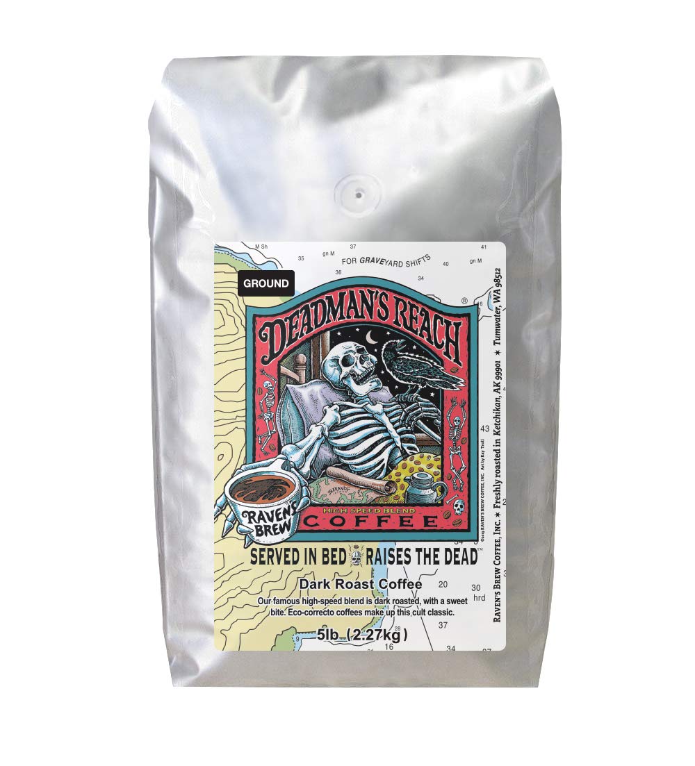 Raven'S Brew Coffee 12 Oz - Dark Roast - High Speed Blend With A Sweet Bite (Ground, 5 Lb)