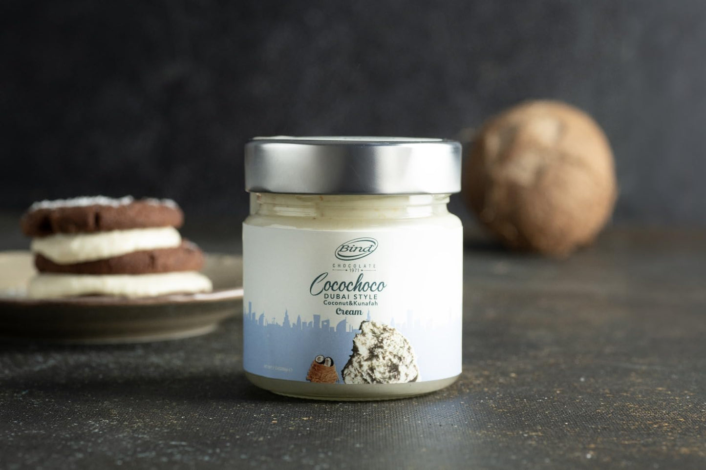BIND Coconut Cream Paste Filling with Crispy Kadayif, 200g (7.05 oz) Glass Jar