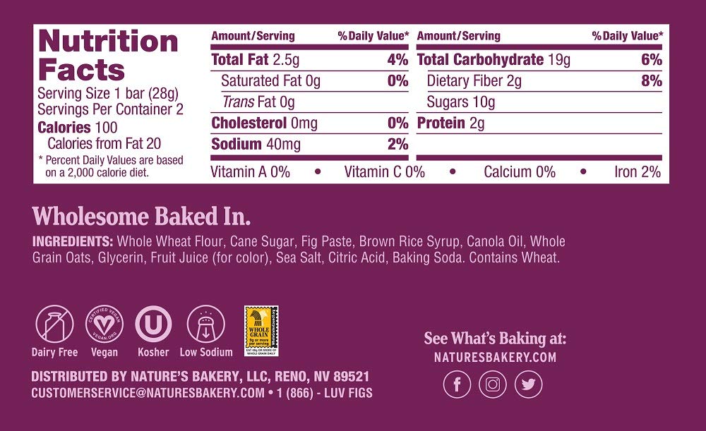 Natures Bakery Whole Wheat Fig Bar, Vegan, Non-GMO, Original Fig, 2 Ounce (Pack of 12)