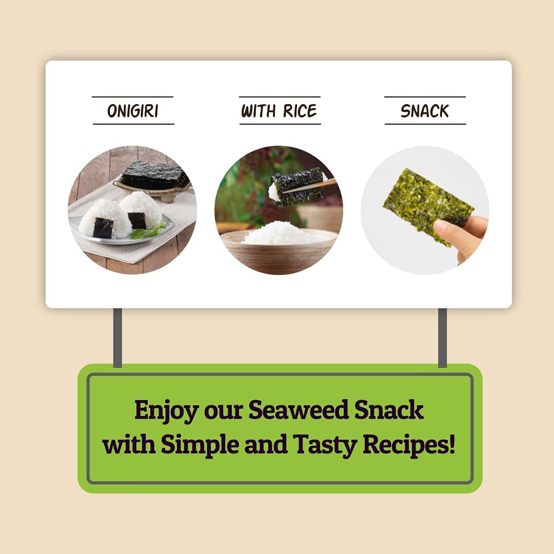 Choi'S 1 Wasabi Seaweed Snacks / (20 Pack) /Product Of Korea/Kimbpa, Gimbap, Vegan, Keto, Gluten Free, Full Of Fiber, Vitamin, M