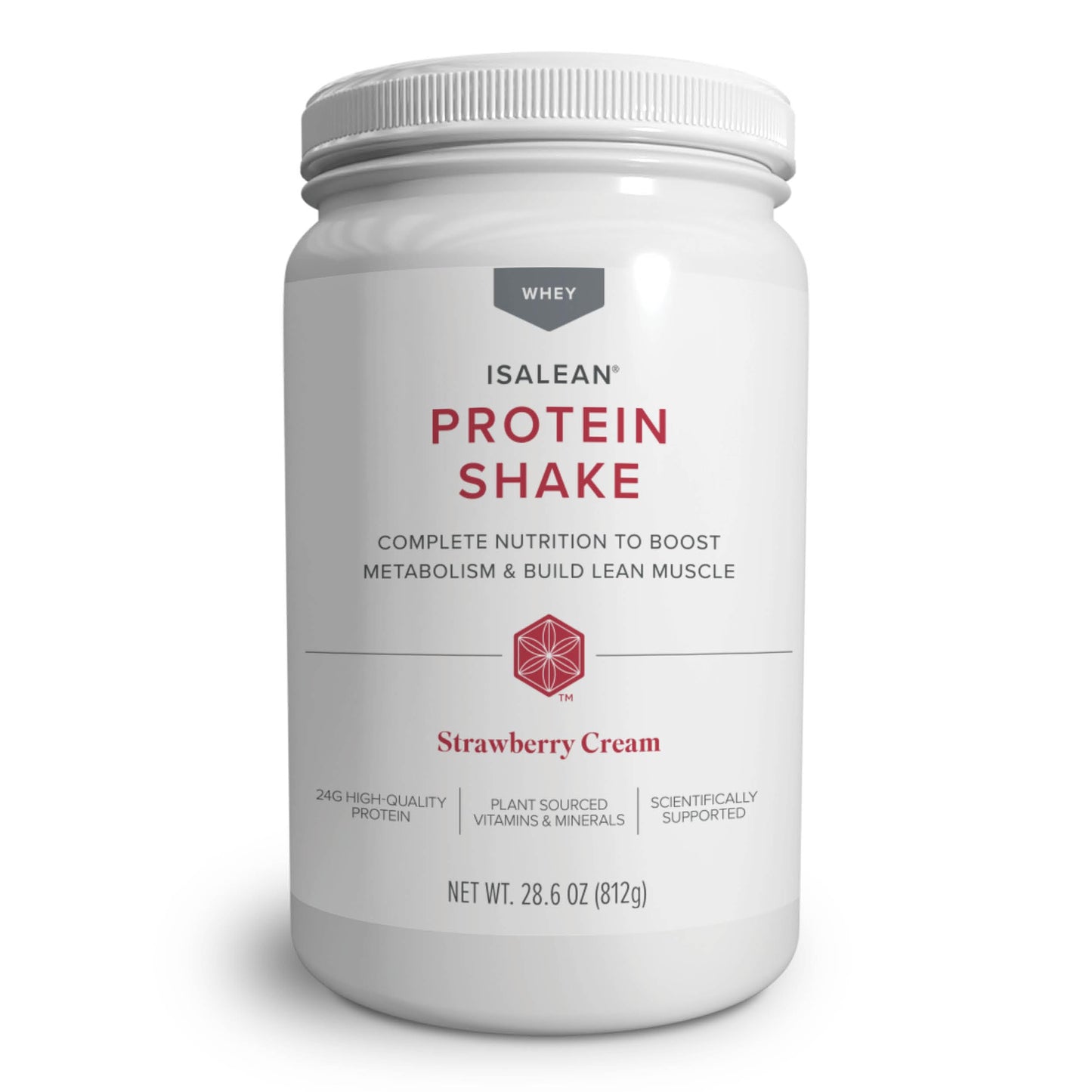 Isagenix IsaLean Protein Shake - 28.6 oz Meal Replacement - Strawberry Cream Flavor - 14 Meals