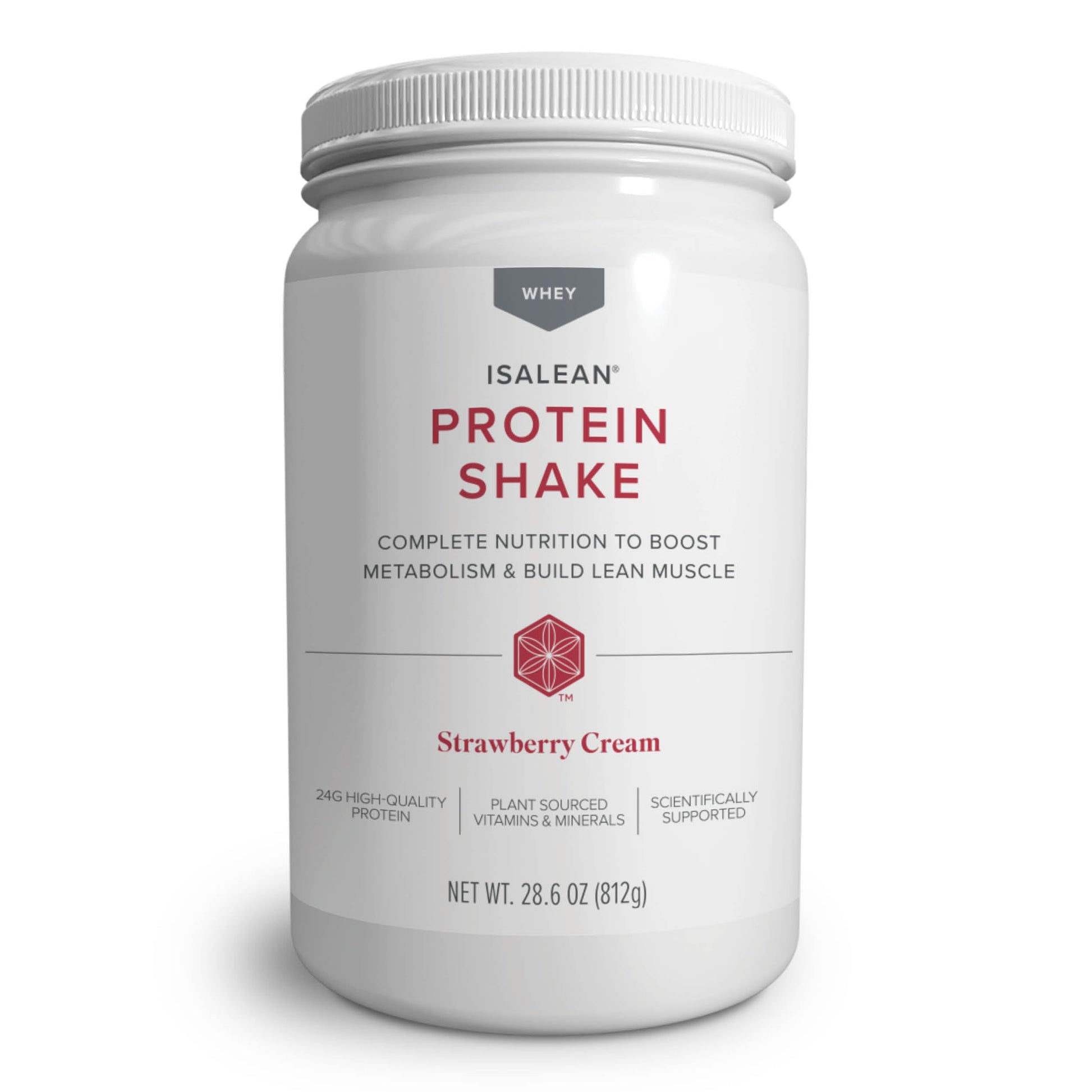 Isagenix IsaLean Protein Shake - 28.6 oz Meal Replacement - Strawberry Cream Flavor - 14 Meals