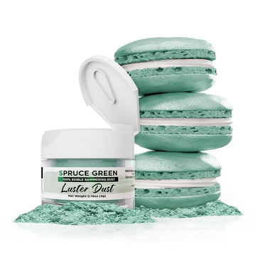 Luster Dust - Spruce Green (4g 1x Jar) | Edible Vegan Dust & Paint for Cake Decorating, Ice Cream, Desserts, Cocktails and Bever