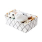 Lufofox Decorative Collapsible Rectangular Fabric Storage Bin Organizer Basket With Wooden Handles For Clothes Storage,154X106X5