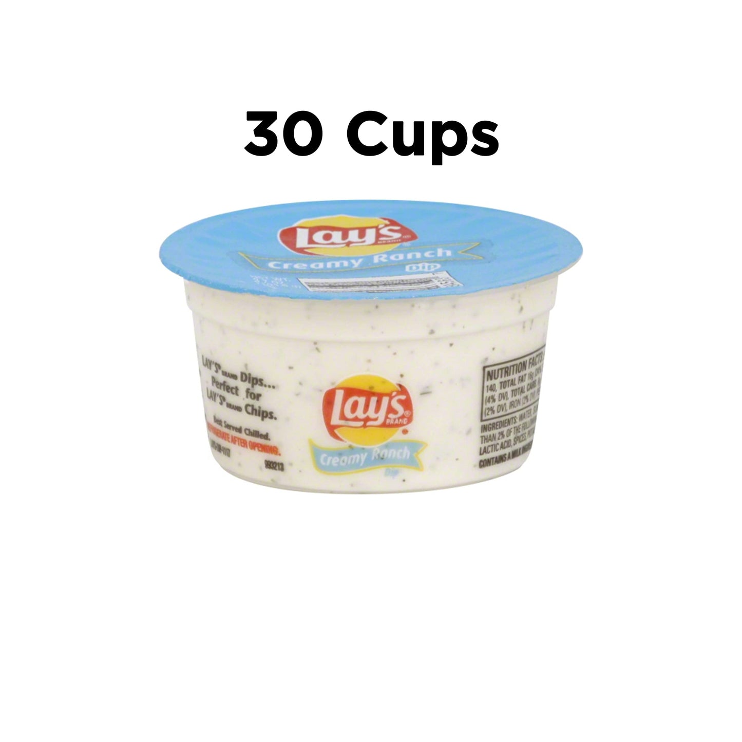 Lays Dip Cups, Creamy Ranch, 3.7 Ounce (Pack of 30)