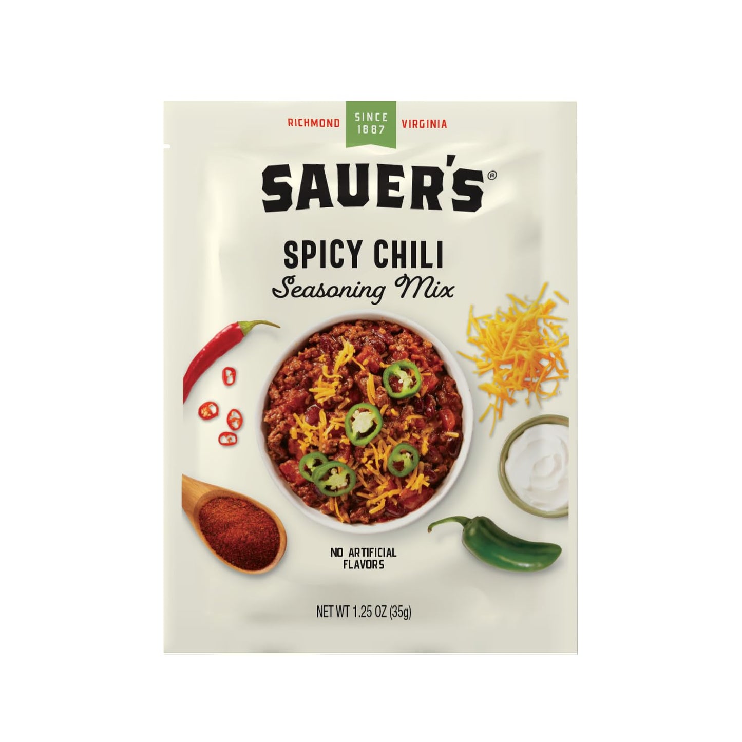 Sauer's Chili Seasoning Hot, 1.25 Ounce (Pack of 1)