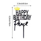 MEETINGU Happy Birthday Cake Topper - Gold Crown, Plastic, Black Gz01