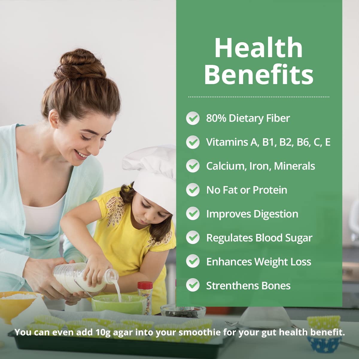 Agar Agar Powder (12Oz), Unflavored Pure Vegan Gelling Agent By Living Jin, Certified Kosher, Halal, Non-Gmo, Gluten-Free, Keto-