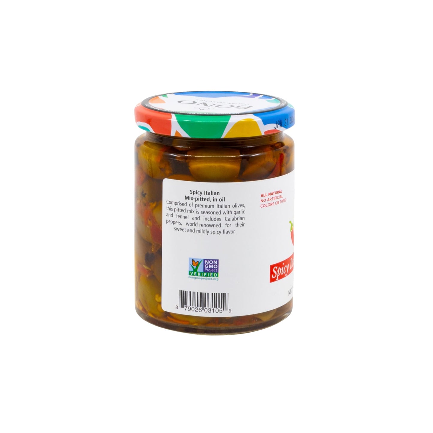 Bono Italian Gourmet Olives | Product Of Italy | All Natural | No Artificial Colors Or Dyes | Non-Gmo Verified, (Pack Of 2) (9.8