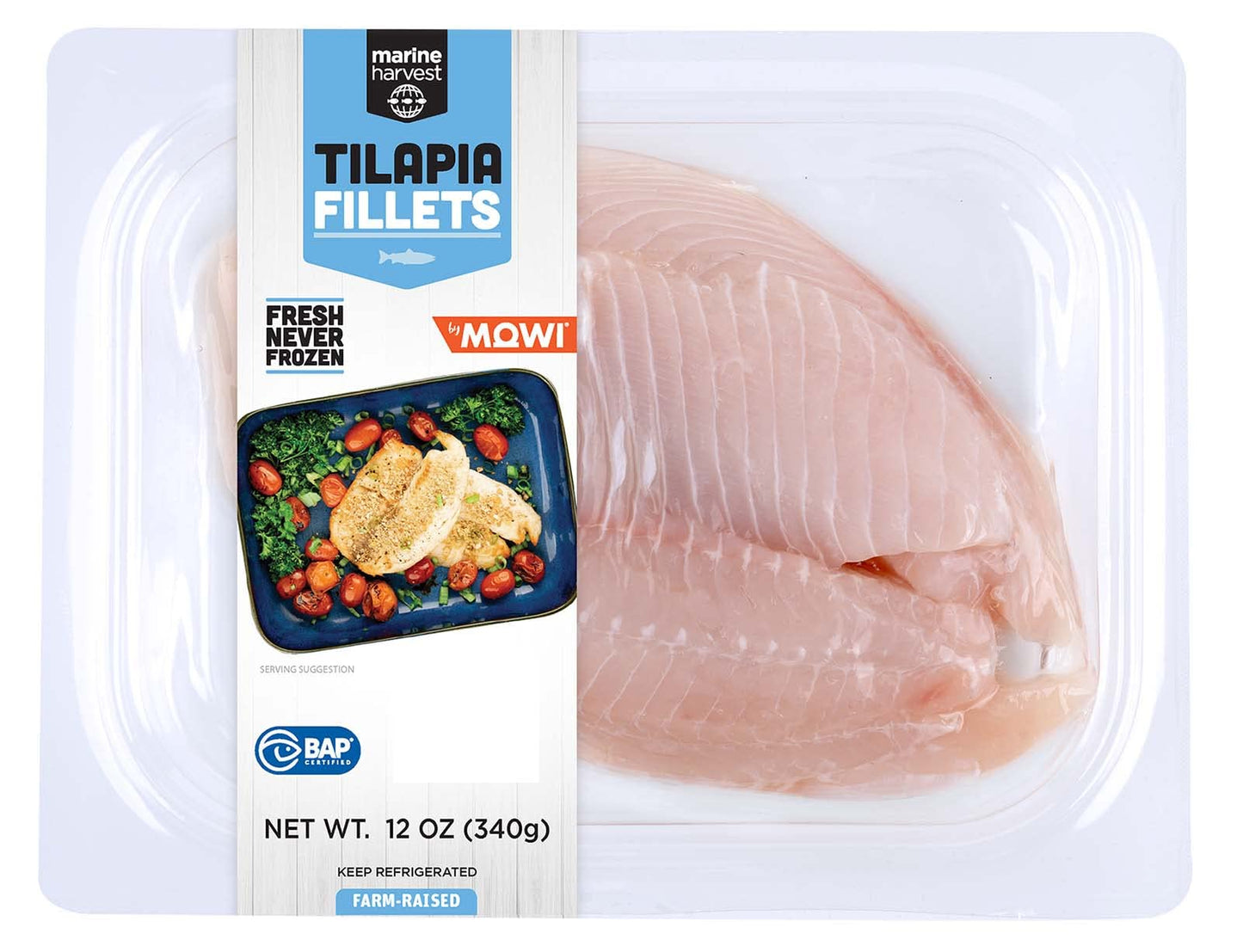 Marine Harvest Fresh Tilapia Fillets, Farm-Raised, 12 oz