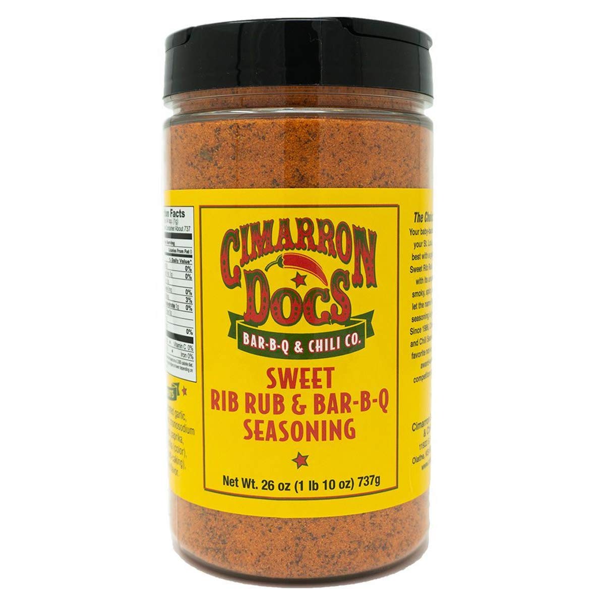 Cimarron Docs Sweet Rib Rub & Bar-B-Q Seasoning Large 1 Lb 10 Oz (26 Oz)