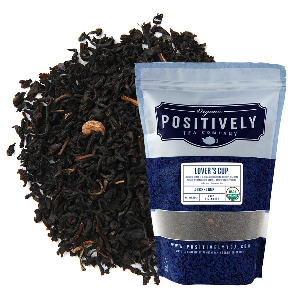 Organic Positively Tea Company, Lover'S Cup Black Tea, Loose Leaf, 16 Ounce