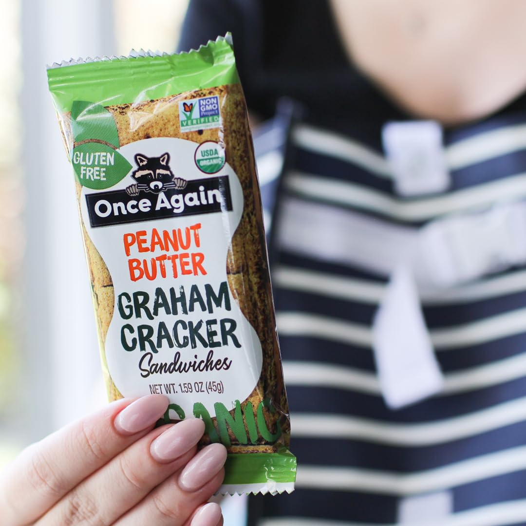 Once Again Peanut Butter Crackers Graham Sandwiches - Gluten Free Graham Crackers with Organic Peanut Butter Filling - Vegan, Or