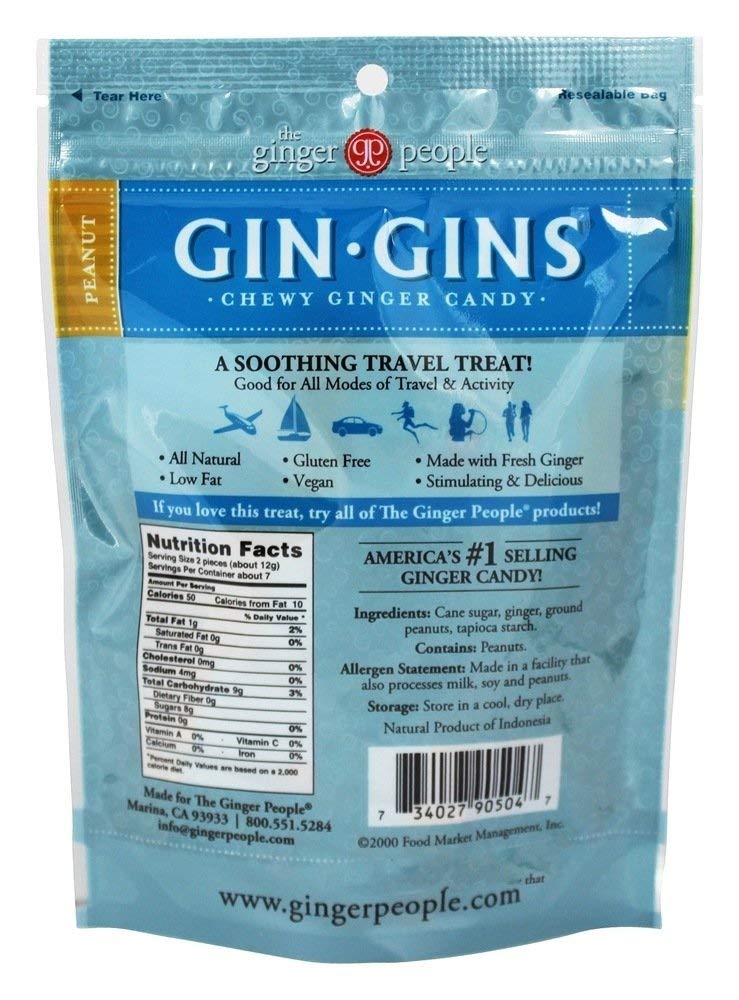 The Ginger People Ginger Chew Peanut Bag - Pack of 1 - Brown - Model 90504-1pack