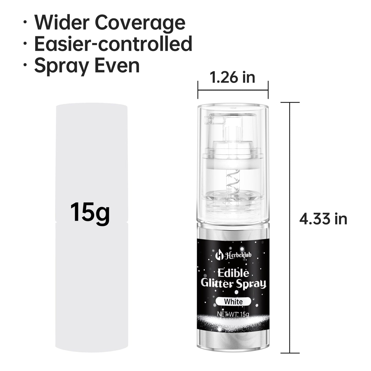 White Edible Glitter Spray - 15G Edible White Glitter For Cakes Food Grade Metallic Shimmer Powder Cake Sprinkles For Cookie Dec