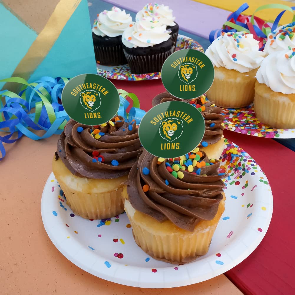 Southeastern Louisiana University Lions Logo Cupcake Picks Toppers Decoration Set Of 6