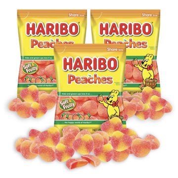 Needzo Peaches Gummi Candies, Soft And Fruit Flavored Shareable Candy Bags, Individual Packs For Pinatas, And Goodie Bags, Pack Of 3, 5 Ounces