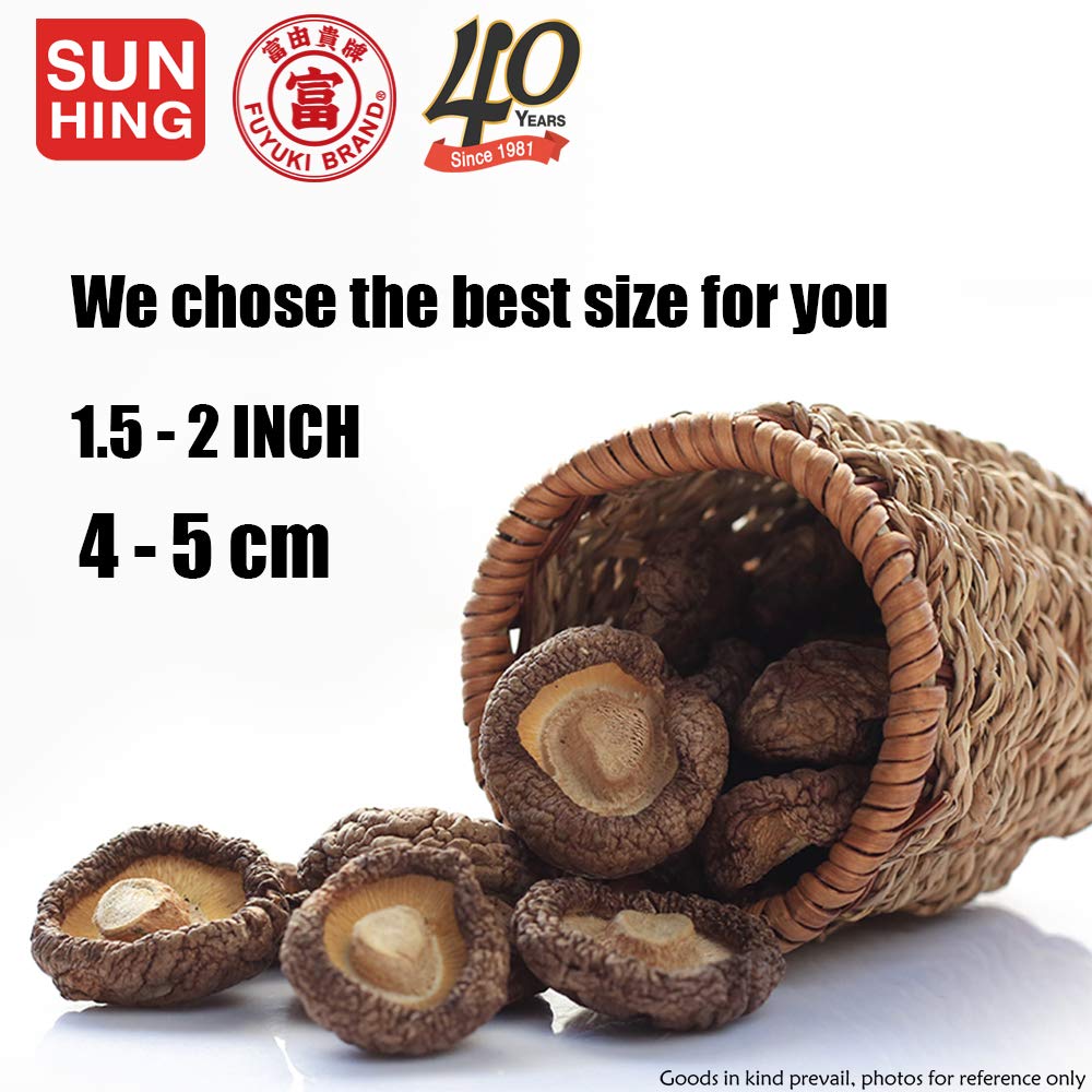 FUYUKI Dried Shiitake Mushrooms, Premium Grade AAA, 16 oz, Natural, Dehydrated, 1 Pound