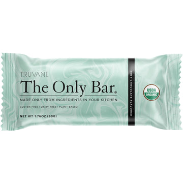 Truvani Plant Based Snack Bar | Chocolate Mint Single Bar | 7G Protein | Usda Organic And Vegan | The Only Bar | Dairy, Soy, And