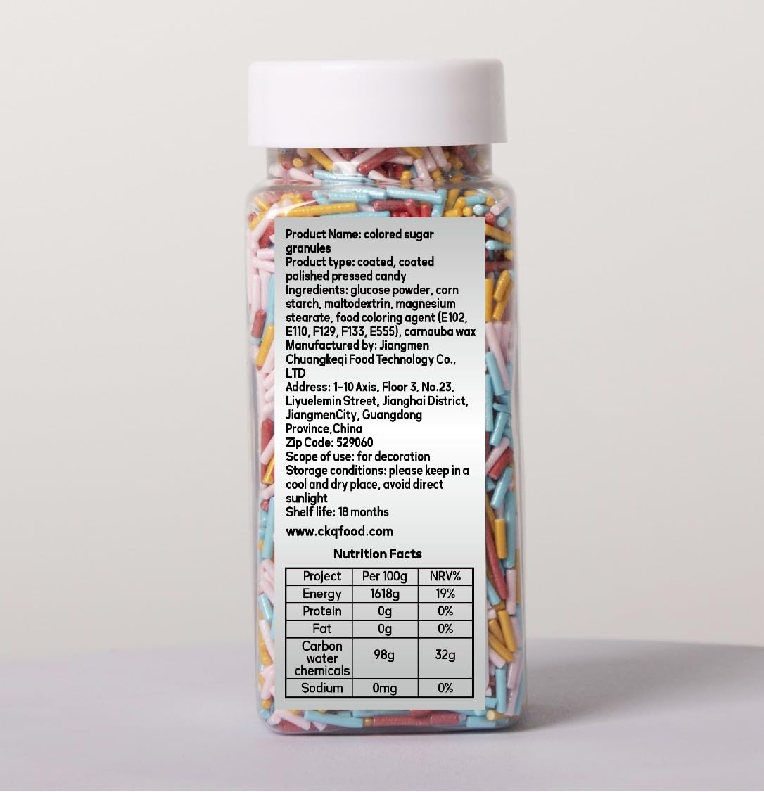 Cokoc Rainbow Pearl Jimmies Sprinkles for Cake Decorating & Ice Cream Toppings, 3.35oz