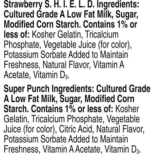 Go-GURT Marvel Spider-Man Wall Crawler Strawberry and Heroic Punch Kids Fat Free Yogurt Variety Pack, Gluten Free, 2 oz Yogurt T